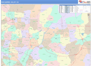 San Gabriel Valley Metro Area Wall Map Color Cast Style